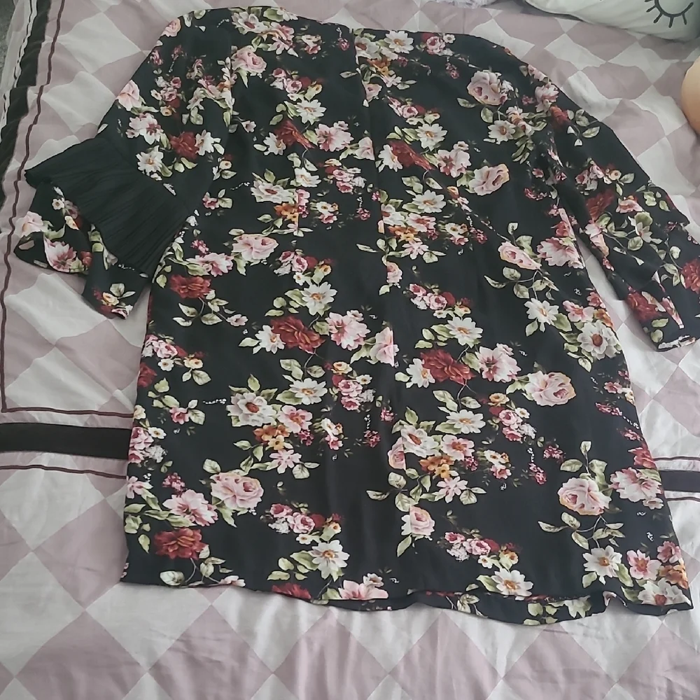 Sam Edelman Pink and Orange Ruffled Tiered Dress - Picture 4 of 4